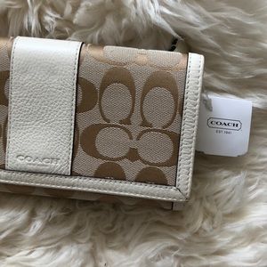 Coach Wallet Checkbook/coin Genuine Napa Leather